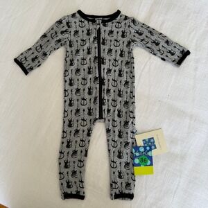 KicKee Pants Rock and Roll Guitar Convertible Sleeper Gray 0-3 Months SZC1189SSE